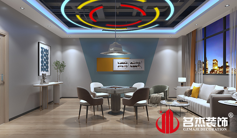 棋牌室装建设计成效